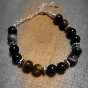 Bracelet "L'Observateur" - Oeil de Faucon & Tigre